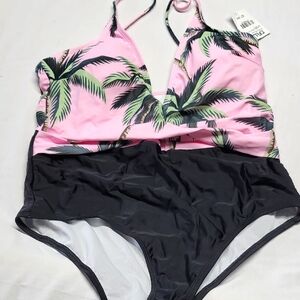 Tropical Palm woman's One Piece Swimsuit
